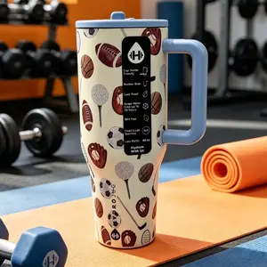 HydroJug 40oz Stylish Multi-Sport Print Water Bottle - Leakproof Lid, Portable, Washable, Reusable Drinkware Flasks, Tumbler for Gym, CarDrinkware Tumbler Mug Bottled Portable Reusable Washable