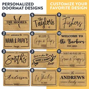 Best Selling Personalized Doormat - Custom Housewarming Gift for Grandparents - Customized Coir Door Mat - Front Door Mat Customised Rug