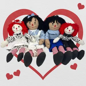 Raggedy Ann or Raggedy Andy Doll in Ebony or Ivory 20-25"