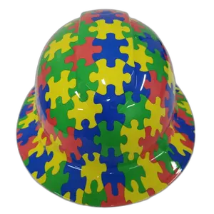 Autism Awareness Puzzle Piece - Custom Hydro Dipped Full Brim Hard Hat
