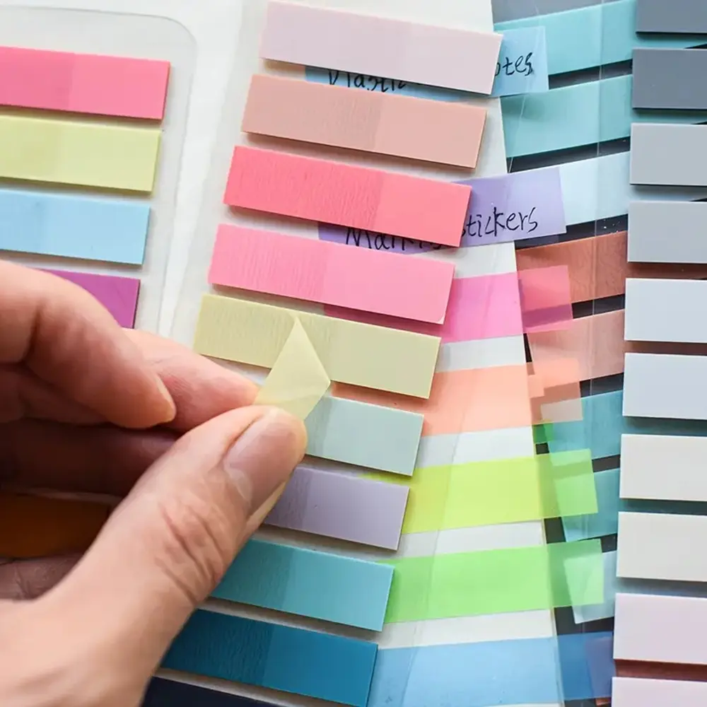 Random Color Transparent Sticky Note, 200pcs/set Colorful Index Tabs, Classification Tags, Office Stationery & Supplies, Sticky Labels, Sticky Notes Set
