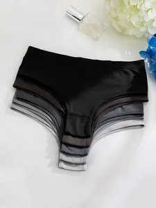 Women's Seamless Triangle Panties Set of 5, Casual Minimalist Bikini Underwear, Daily Wear Ladies' Lingerie, Soft Underwear