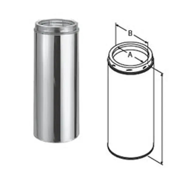 Dura Vent 6DT-48SSCF 6 x 48 in. DuraTech Chimney Pipe - Stainless Steel