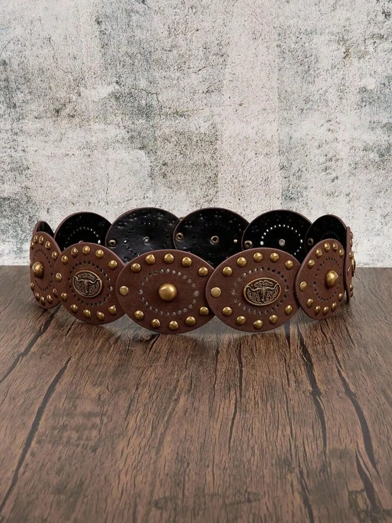 Women\'s Vintage Cowgirl Rivets Belt Western Leather Belts C-Coffee Style Dress SUOSDEY Western Leather Belts for Women Vintage Cowgirl  main image 4