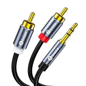BIAZE 3.5mm to RCA Audio Cable 4.9FT RCA Male to 3.5mm Male Adapter for Smartphones MP3 Tablets Speakers HDTV High-Quality Gold Plated Connectors