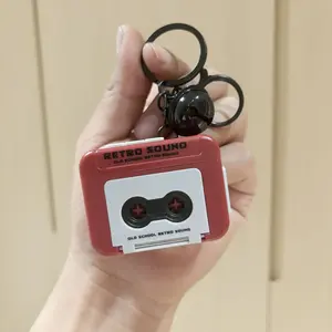 New Plastic Tape Recorder Key Ring (Can Record 20 Seconds Sound) Retro Sound Pendant Student Children Keychain Party Gift