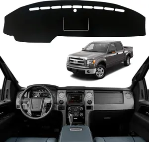 Dashboard Dash Board Cover Mat Pad Carpet Non-Slip Custom Compatible with  F150 2009-2014 Protector Sun Shield (Black Trim)