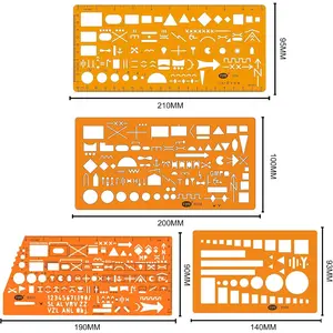8353 Military Map Marking Template Stencil 190x90mm Transparent Orange 150+ APP-6A Unit Icons Tactical Stencil with 1:50,000 Scale for Precision Map Marking