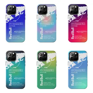Retro Red Bull Energy Drink Inspired Phone Case - Cute Colorful Y2K Aesthetic Cover - Vibrant Pastel Gradient Shockproof Phone Cover - Phone Cover for iPhone 7-17 Pro Max / for Samsung S21-S25 Ultra