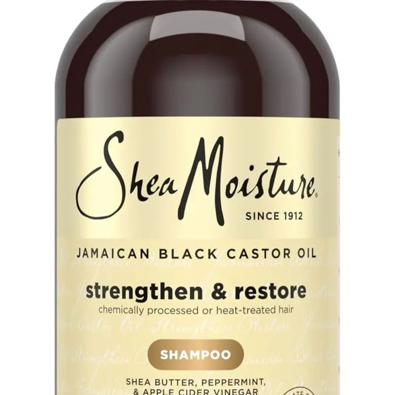 SheaMoisture Jamaican Black Castor Oil Strengthen & Restore Shampoo - Protein Formula for Damaged, Wavy Hair, Color Safe Haircare for Glossy Hair, 13 fl oz, Color Safe Shampoo, Single, Bouncy Hair