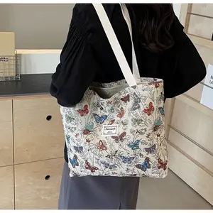 Butterfly Tote Bag, Reusable Grocery Shoulder Bag, Multicolor, Women, Adults