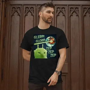 Glerp Glorp Alien Cat Meme T-Shirt Featuring Funny and Silly Cat Design