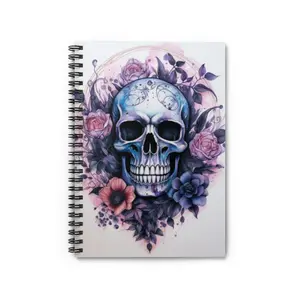 Sugar Skull Spiral Notebook, Dark Academia  Gothic Notebook, Goth, Junk Journal, Skull Notebook