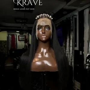 MR.KRAVE Custom Jet Black 26inch 13x6 Frontal Wig - HUMAN HAIR CUSTOM Full Machine Wig - Snack