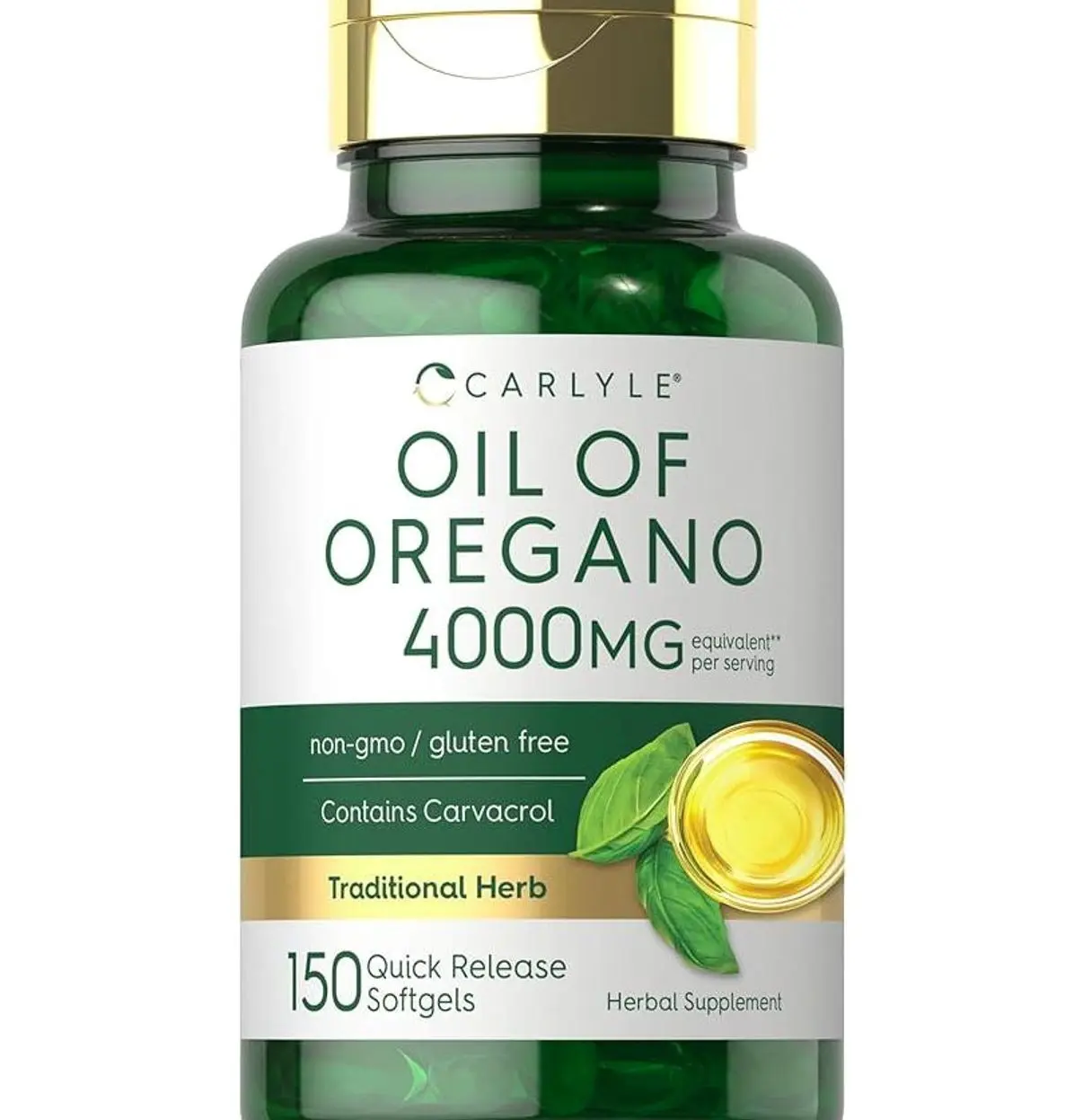 Carlyle Oregano Oil 4000mg Supplement | 150 Softgel Capsules | Contains Carvacrol | Non-GMO & Gluten Free Formula