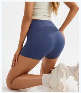 xelle Women's High Waisted Seamless Yoga Shorts - Tummy Control Workout Booty Shorts, Stretchy Athletic Running Bottoms for Gym & Fitness