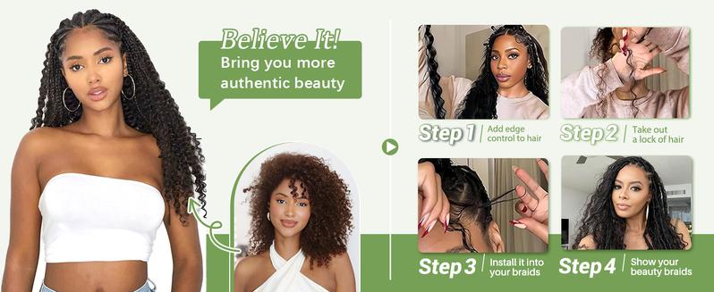 GK 18 Inch Human Braiding Hair for Boho Braids Deep Wave Bulk Human Hair 100% Unprocessed Brazilian Virgin Hair for Braiding Bohemian No Weft 1 Bundles 100g Natural Color