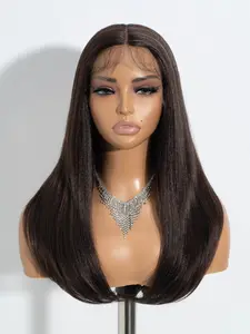 22 Inch Short Straight Wigs for Women, Gorgeous Fluffy Wigs without Bangs, Synthetic Lace Front Wigs for Party, Daily Use, Lace Frontal Wigs