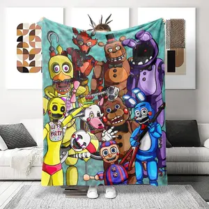 FNAF Plush Throw Blanket Soft Fluffy Fleece Lightweight Cozy Fuzzy Warm 60x50 Inches Machine Washable Christmas Gift for Bed Sofa Camping Super Soft Comfortable