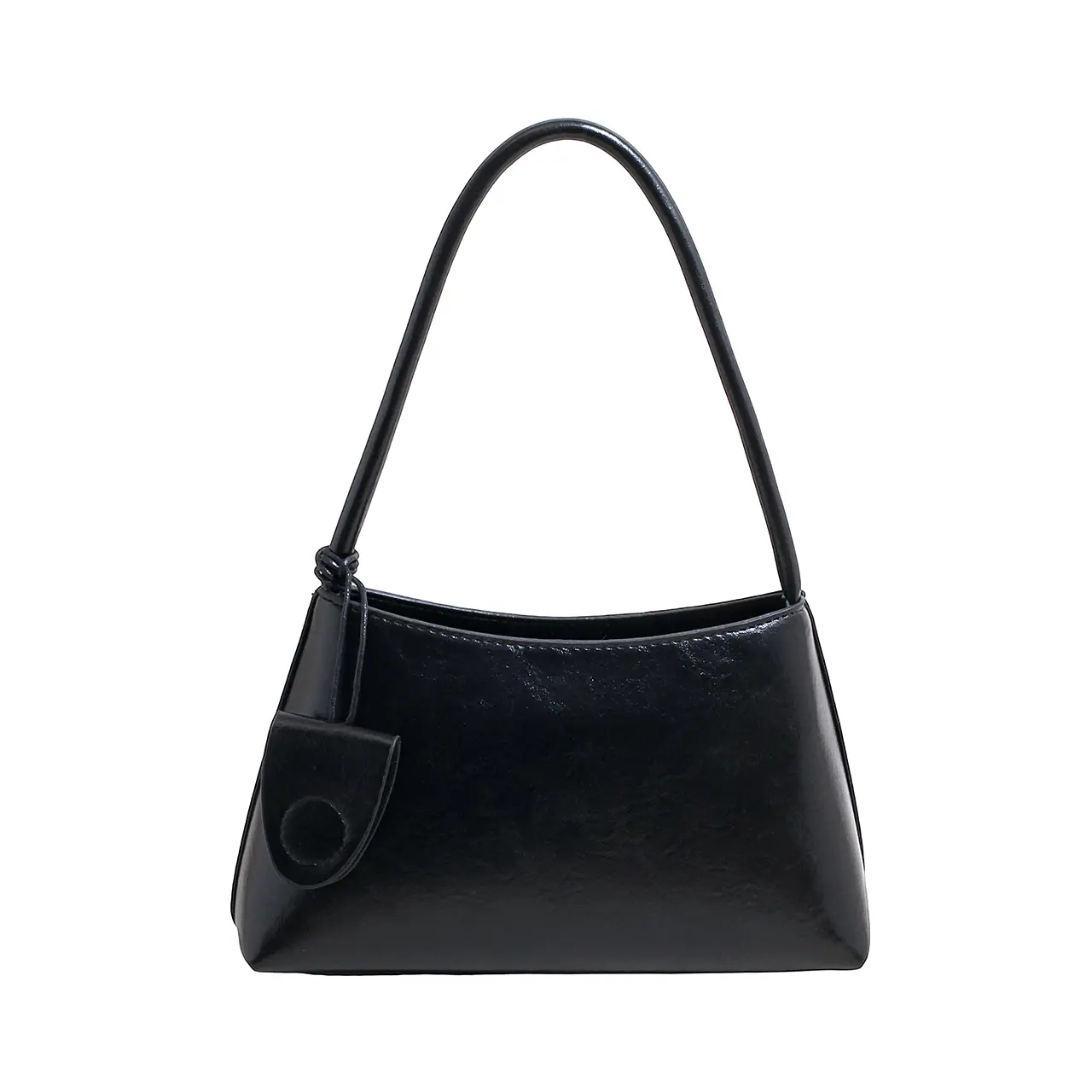 Women's Small Vegan Leather Shoulder Bag - Minimalist Retro Underarm Hobo Handbag with Magnetic Closure, Matching Accessory Charm, Casual Elegant Design for Everyday, Work, Shoulder Bag For Women, Faux Leather
