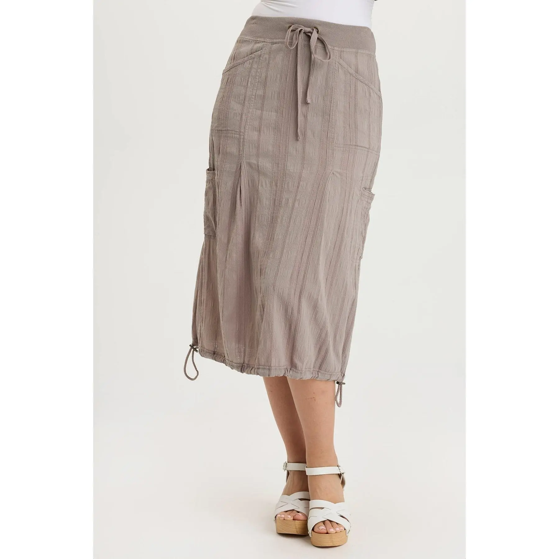 Aracelle Textured Gauze Cargo Bubble Hem Skirt