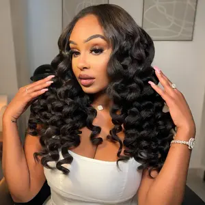 [Hot Pick Wig] Wavymy Bouncy Wand Curl 13×6 Lace Front & Half Wig 200% Density Upgrade Drawstring Beginner Friendly Human Hair Wig Easy Install Natural Looking Quick Ponytail Bun Protective Styling for Daily Use Work Travel Party Free Shipping Return