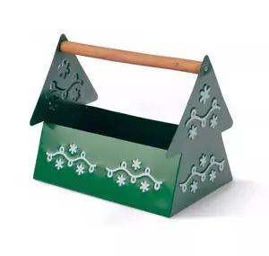 Target Bullseye's 2025 Christmas Tree Metal Caddy with Wood Handle (NEW)