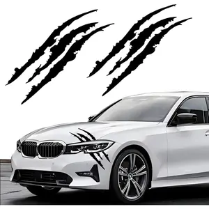 2PCS Claw Mark Decals for Cars,Headlight Car Sticker,Stripes Scratch Decal Vinyl for Sports Cars SUV Pickup Truck Window Motorcycles ect (Black)