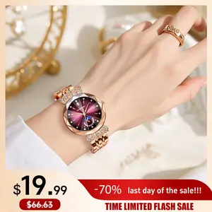 Ludmila Luxury Women's Jewelry Watch DiamondCutCrystal Stainless Steel Waterproof Moon Star SunDesignElegant Wristwatch Anniversary Gift for Her