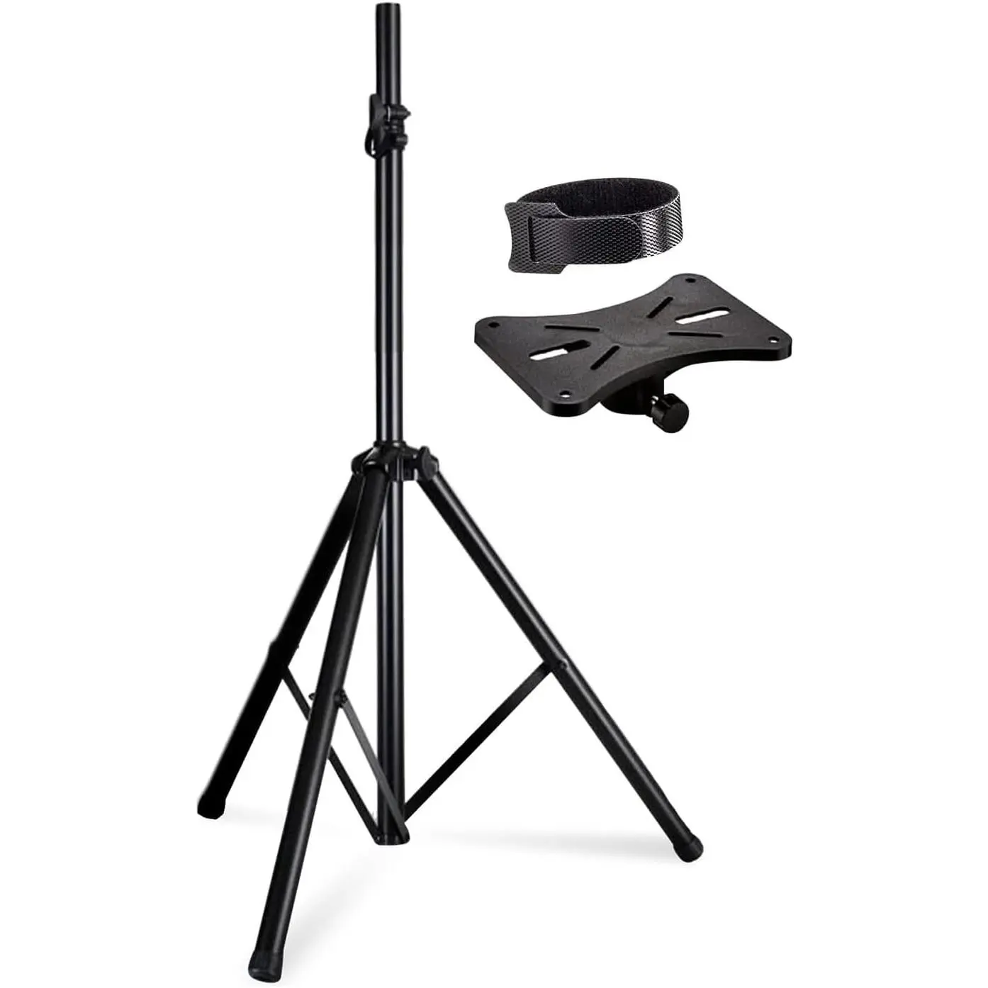 5 Core Speaker Stand Mount Holder Tripod w/Adjustable Height to 72” Universal 35mm Compatible Insert w Safety Pin and Knob Tension Lock for Studio Stage Home Black