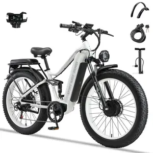 KAIJIELAISI K801, Electric bicycle, 45 mph 60V/2100 WH 35AH26 inch fully suspended 6000W peak dual motor outdoor sport, electric mountain bike, ultra long range of 80 miles