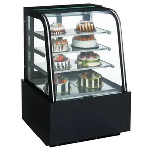 Dukers DDM36R-CB 36" Curved Glass Refrigerated Cake Showcase Organiser Racks