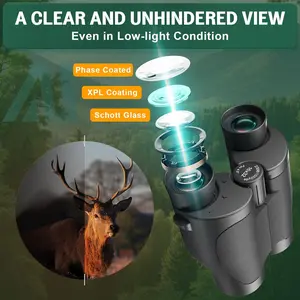 16x32 Compact Binoculars for Adults & Kids High Powered Low Light Vision Easy Focus Lightweight for Bird Watching Hunting Travel Hiking Concerts Military Theater