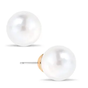 Big Simulated Pearl Earrings for Women - Oversized Classic Faux Round Large Ear Studs, Hypoallergenic and Safe for Sensitive Ears