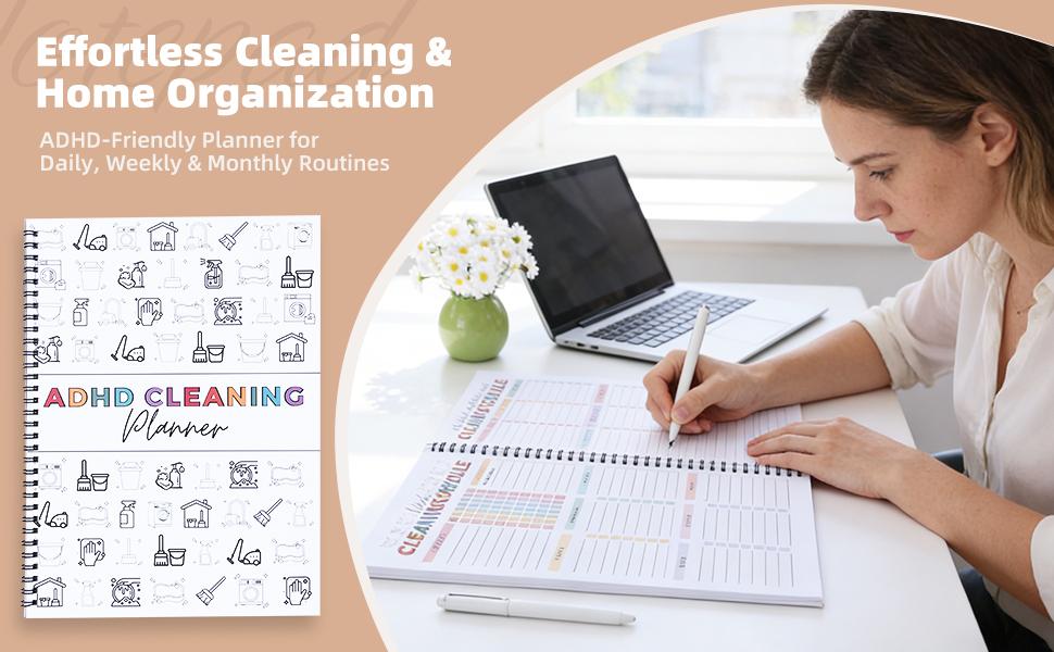 1PC Cleaning Planners, Home Cleaning Guide，Spring Cleaning Checklist, Preppy Cleaning Schedule for Dorm，mother'sdaygift