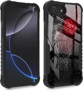 Compatible with  16e Case Cool Basketball Starry Sky Design, Edge Protection Shock-Proof Anti-Scratch Hard  and TPU Frame Drop Proof  SE 2025/4th Generation for Boys Men