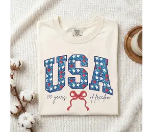 Comfort Colors USA 250th Anniversary T-Shirt, Vintage Patriotic Comfort Colors Tee, Coquette Americana Fourth of July Shirt