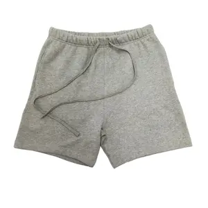 Dark Grey Unisex Oversized Sweat Shorts, Breathable Drawstring Lounge Shorts, Soft Cotton Blend Casual Streetwear Shorts for Men Women, Daily Gym Travel