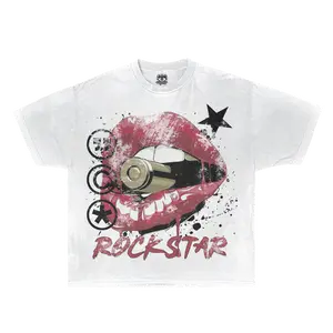 Rockstar Streetwear White Cotton Tee Casual Wardrobe Essential True To Size For Confident Everyday Style