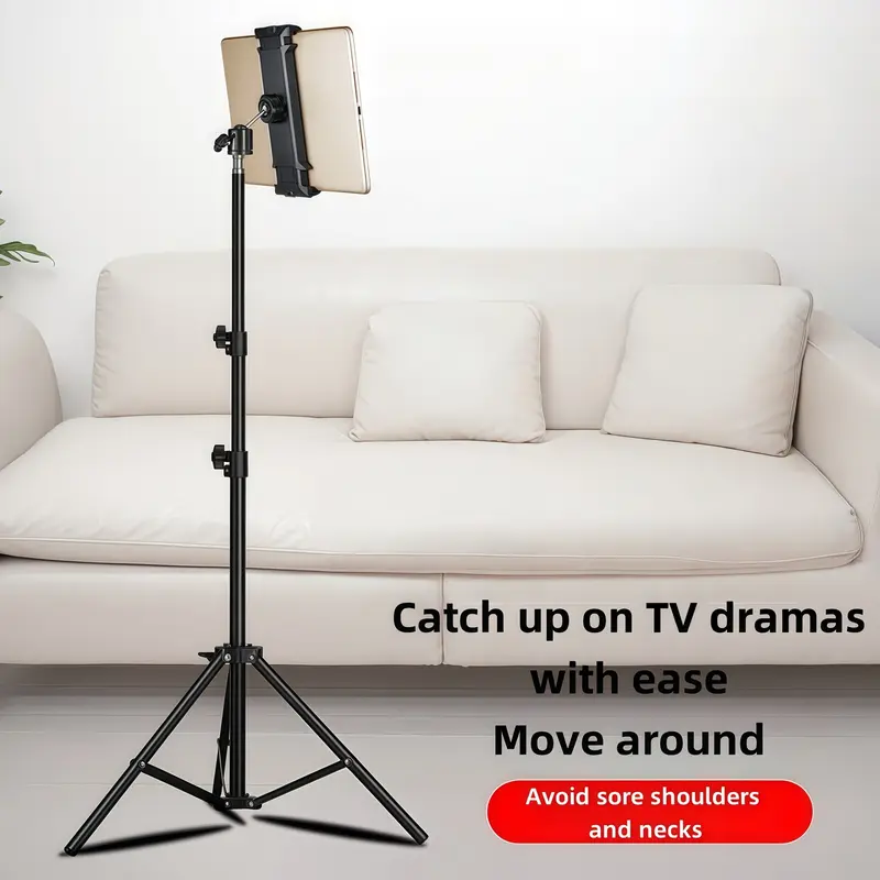 Adjustable 55cm Tablet Stand, Rotatable Stand, Tablet Mount, Adjustable Height Phone Holder for iPhone & Tablets, 360° Rotation, Three-Axis Movement, Live Streaming, Tripod Base, Multi-Functional Device Stand