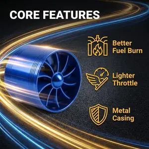 Single-Fan Turbonator Turbine Supercharger Kit - Aluminum Alloy, Easy Installation, Power Boost, Turbo Saver Fan, Universal Fit, Gas Fuel Saver Auto Replacement Part for Car Refitting