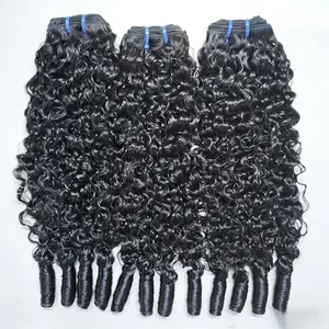 Burmese Curly Bundles Human Hair Extensions 12A 100% Unprocessed Quick Weave Deep Wave with Spiral Curly End Real Human Hair Extensions Natural Black Remy Hair burmese  curly  bundles