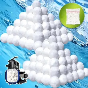 5.0 Lbs Reusable Eco-Friendly Pool Filter Balls for Sand Filter Equals 225lbs Pool Filter Sand, With Filter Bag for Swimming Pools