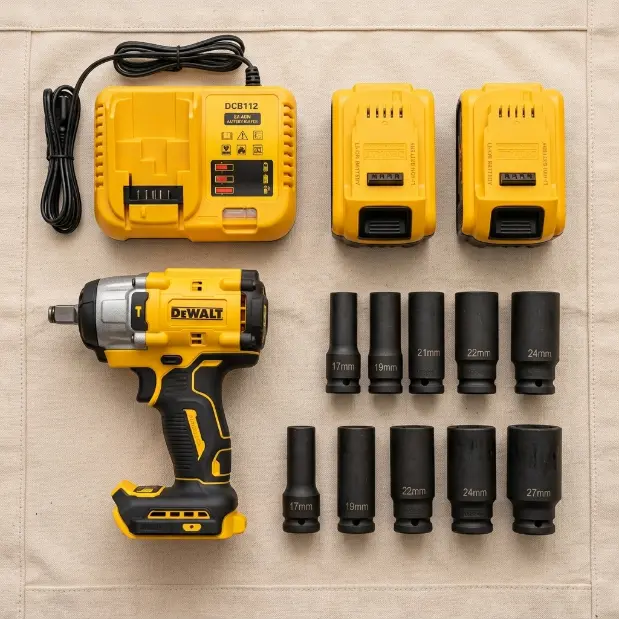 DEWALT 20V XR Brushless Full Impact Wrench All-in-1 Kit - High Torque Power Tool Set for Mechanics, Breaks Rusted Bolts, Stock Running Low