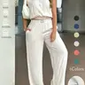 Women's 2-Piece Solid Color Sleeveless Tank Top & Wide Leg Pants Set, Womenswear Matching Casual Fashion Breathable Elastic Adjustable Outfit for Daily Outdoor Wear, Ladies Clothes for Summer, Casual Everyday Set #GLOBAL PICKS