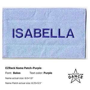 Customized SPARKLING GLITTER  Name Patch for EZRack Dance Duffel (Purple, Black)