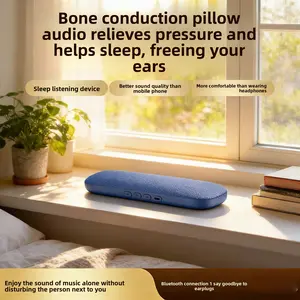 Wireless Bone Conduction Sleep Speaker Portable Bluetooth Music Pillow Ultra thin Comfortable Multi Function for Bed Travel GCD5