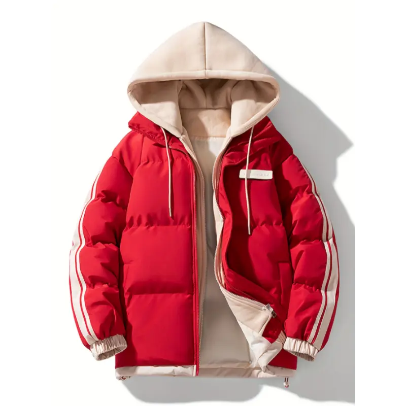 [Plus Size Windproof Ski Jacket] Women's Plus Size Ski Jacket - Windproof, Thermal Insulated with Hood & Pockets, Colorblock Design, Machine Washable