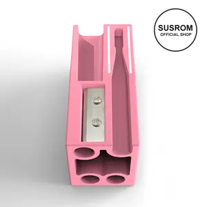 SUSROM 3rd Gen Wooden Eyebrow Pencil Sharpener - Break-Proof Blade for Precision Point - Makeup Artist Essential Tool, Compact for Travel, Premium Texture - Cosmetic