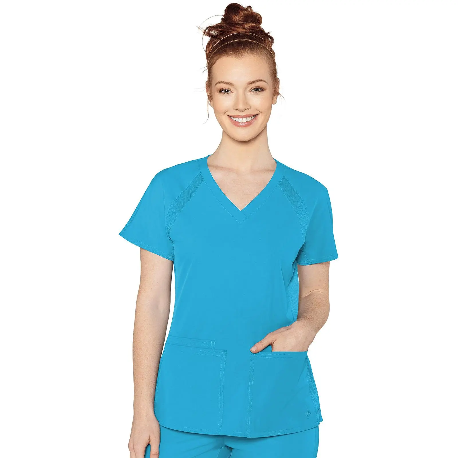 Clearance Med Couture Peaches Raglan Scrub Top